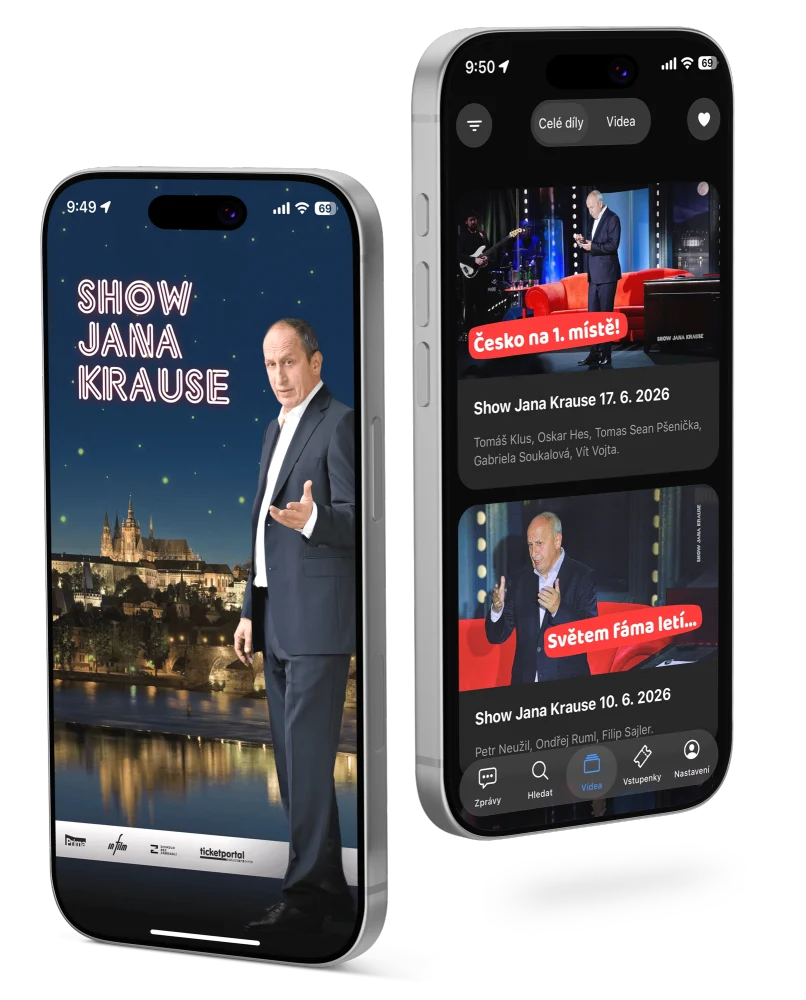 Aplikace Show Jana Krause ve dvou telefonech